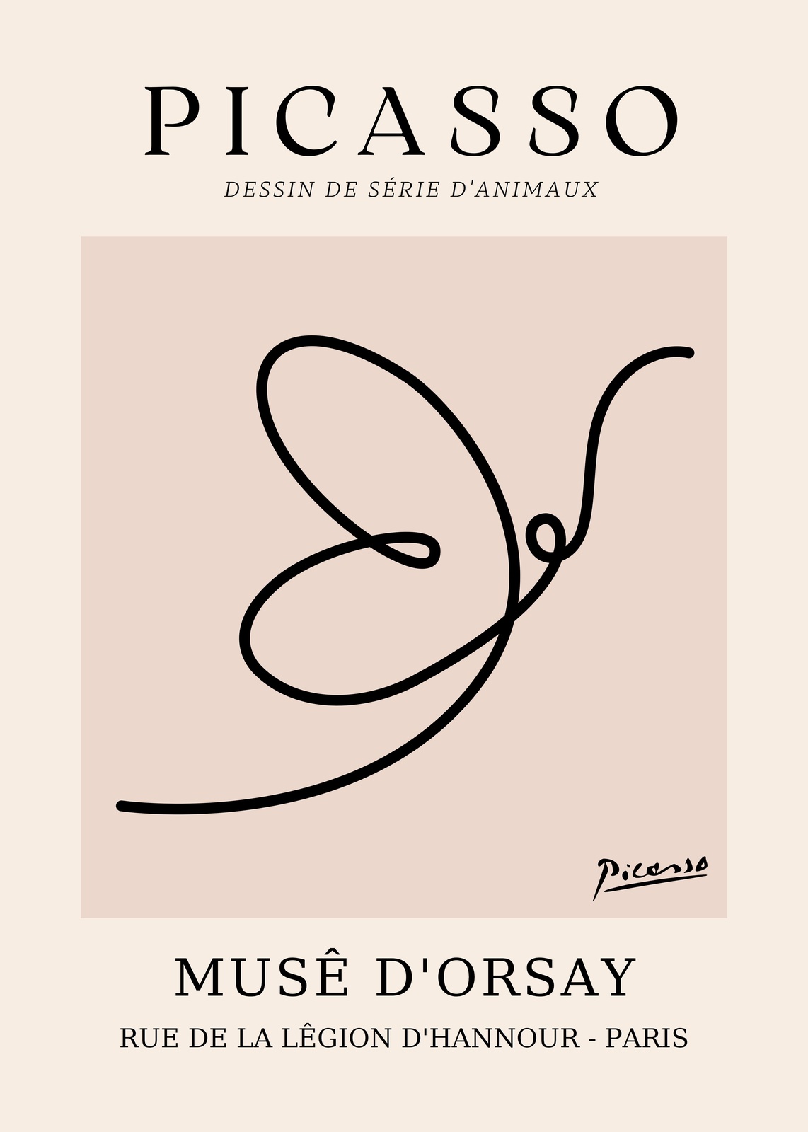 Elegant Picasso Line Art Butterfly Wall Art