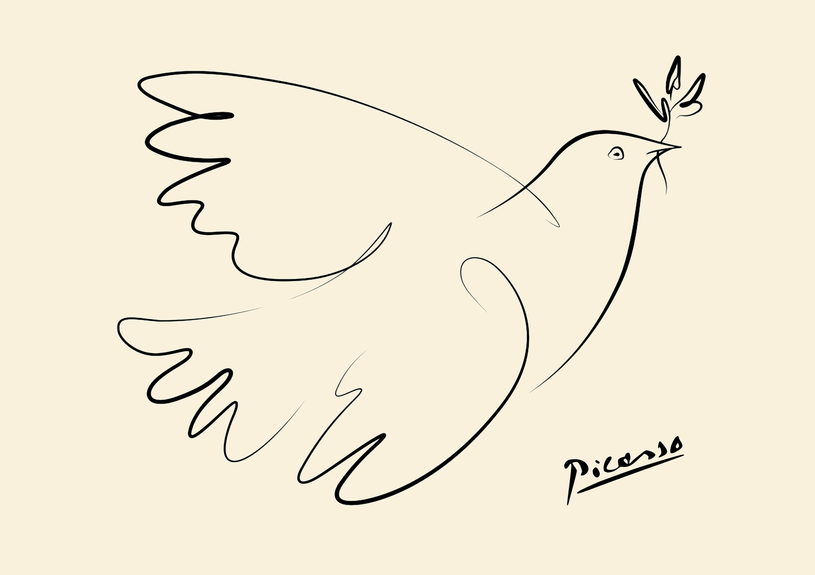 Picasso Dove of Peace Line Art Wall Art