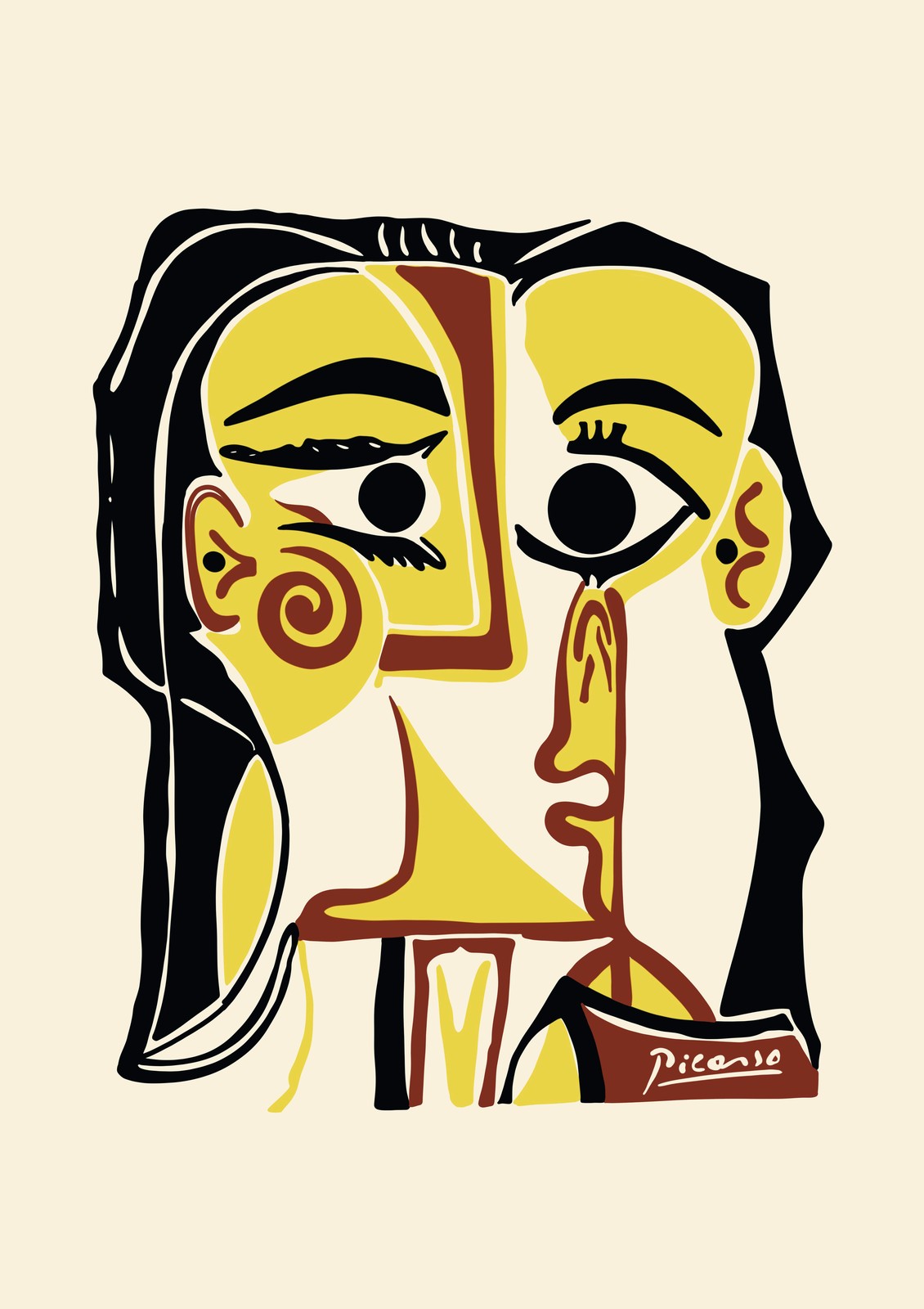 Modern Picasso Woman Face Wall Art Wall Art