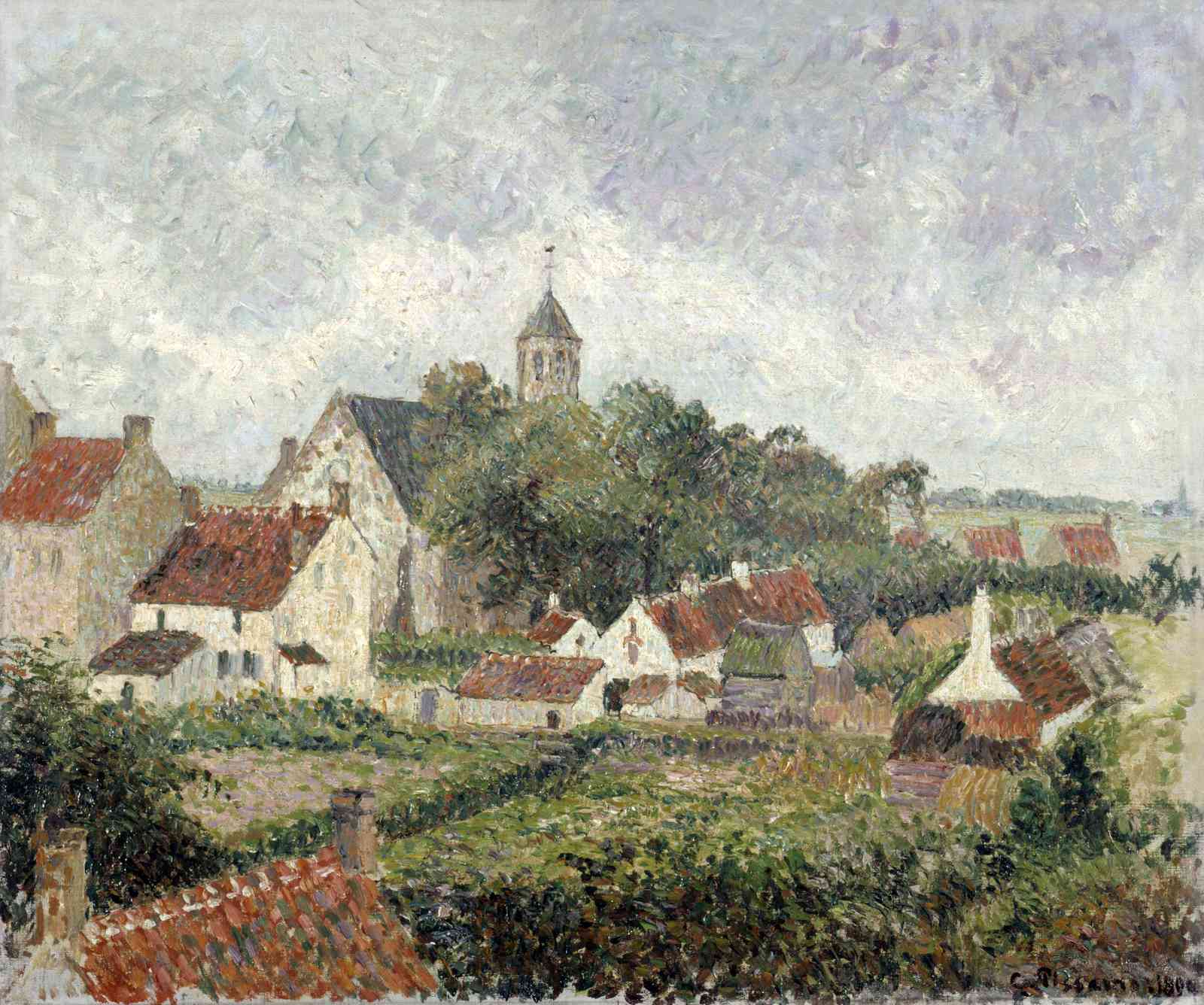 Impressionist Village Landscape Wall Art