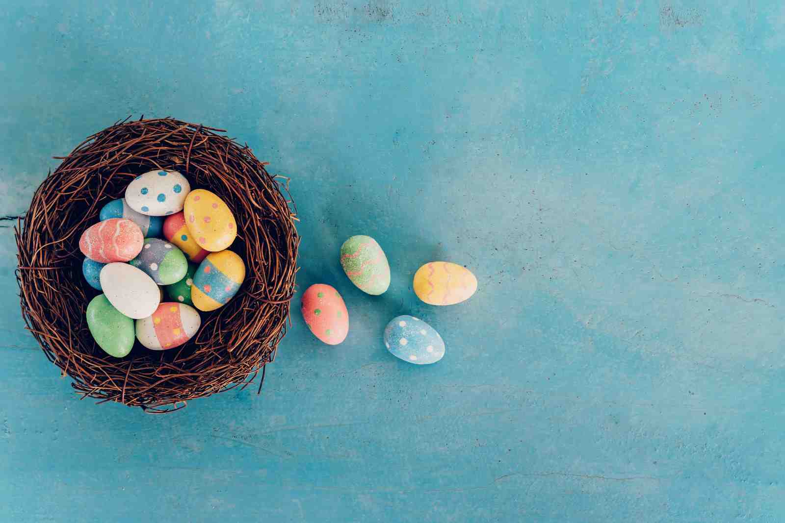 Vibrant Easter Eggs Nest Wall Art