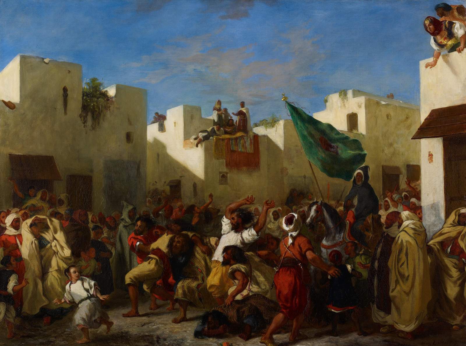 Vibrant Moroccan Street Scene Wall Art