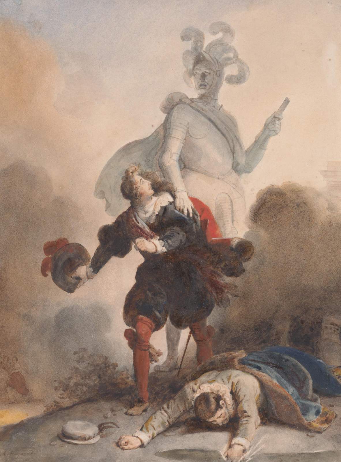 Dramatic Knight & Fallen Soldier Wall Art