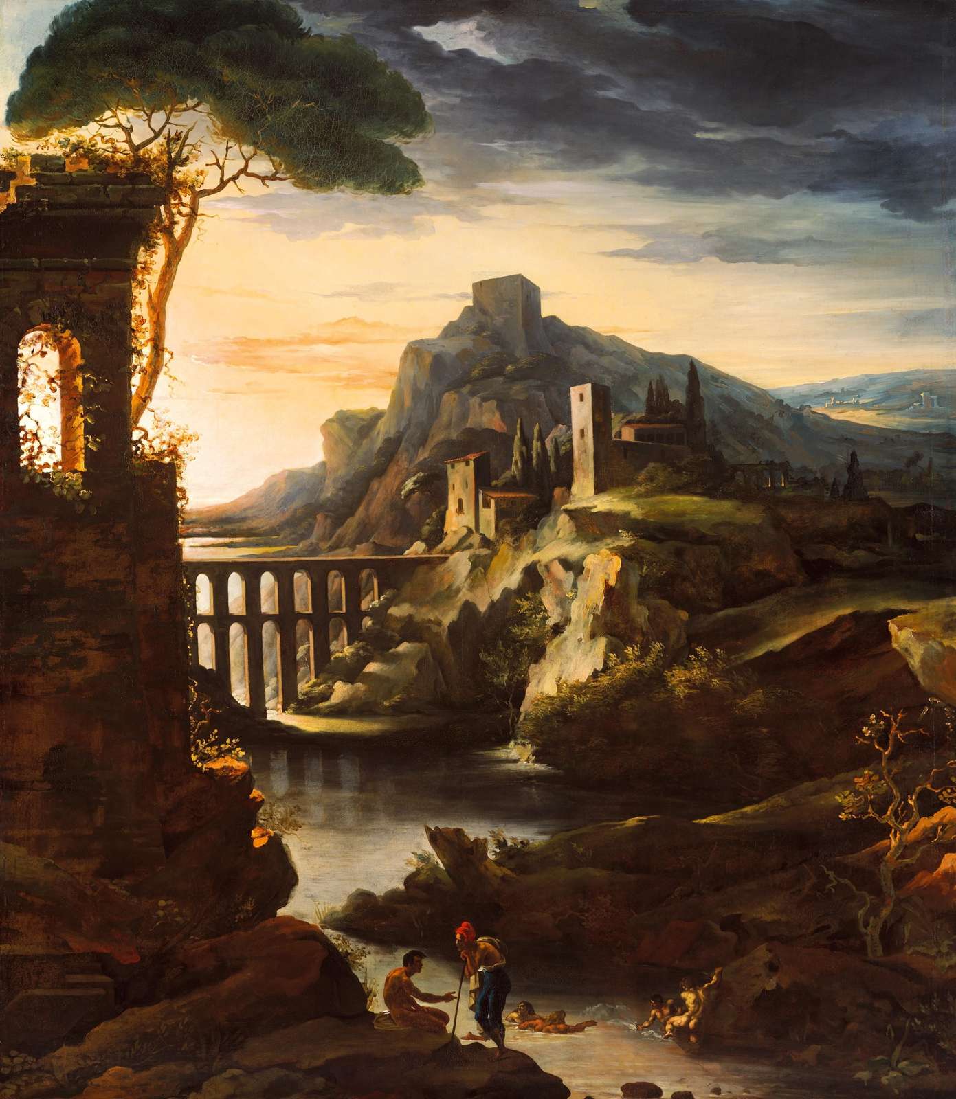 Dreamy Roman Landscape Oil Painting Wall Art