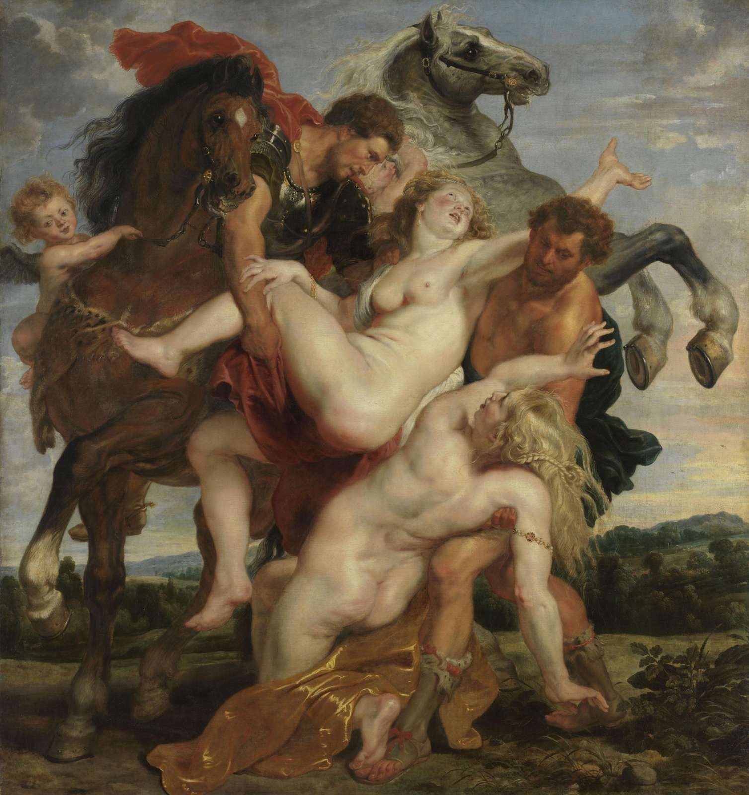 Dramatic Baroque Horse Scene Wall Art