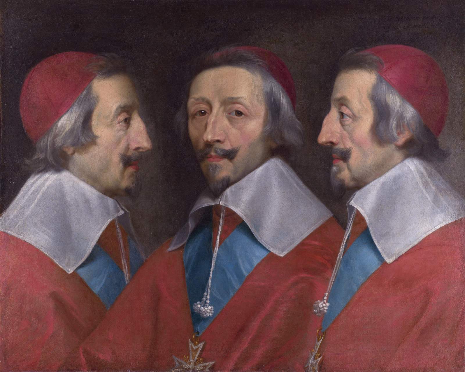 Cardinal Triple Portrait Baroque Wall Art