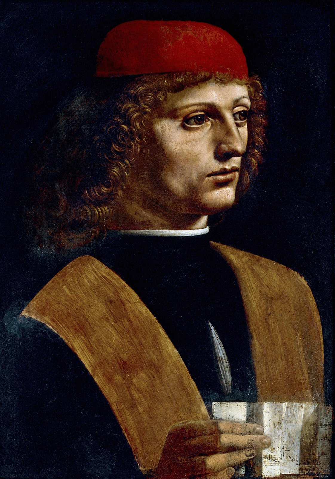 Renaissance Portrait Man Red Hat Wall Art