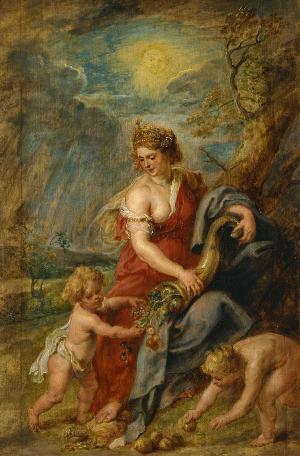 Baroque Abundance Goddess Cherubs Wall Art