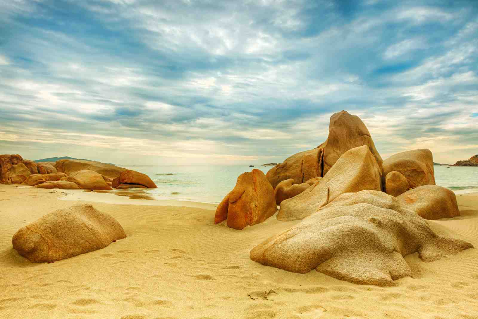 Serene Beach Rocks Landscape Wall Art