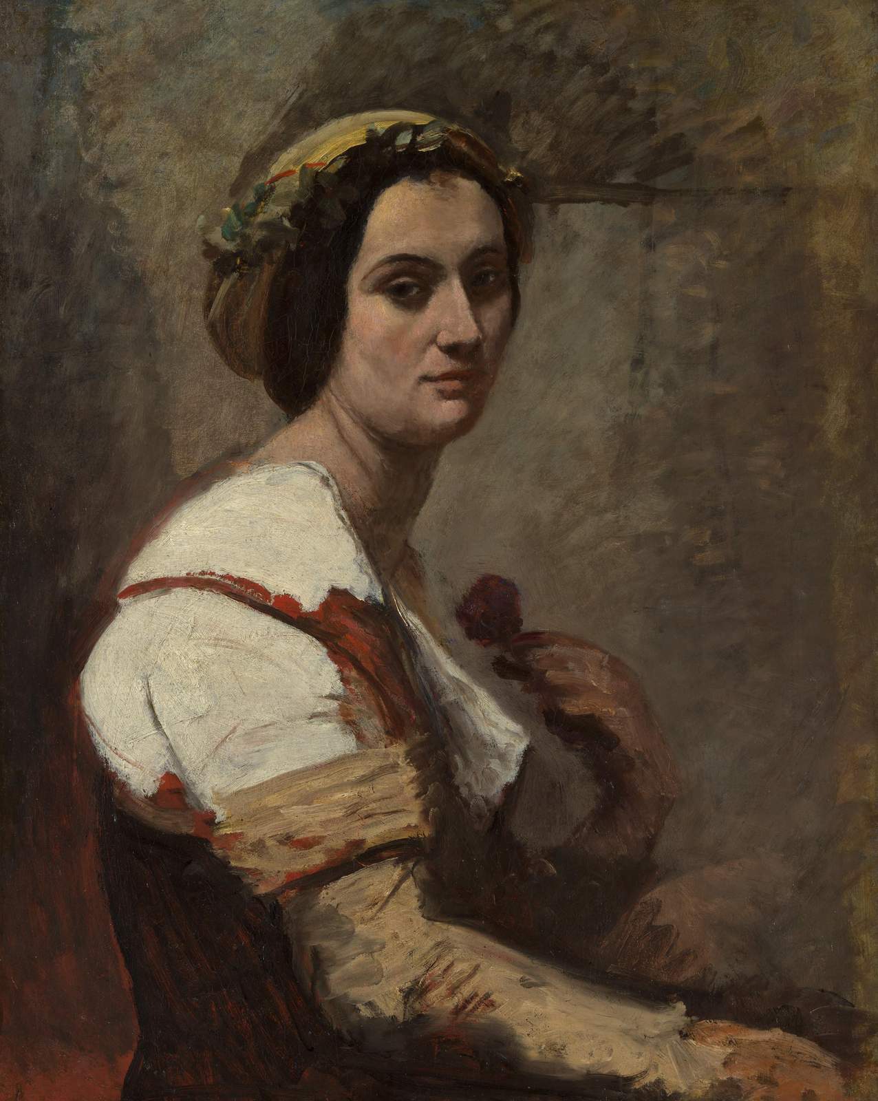 Elegant Woman Portrait Impressionist Art Wall Art