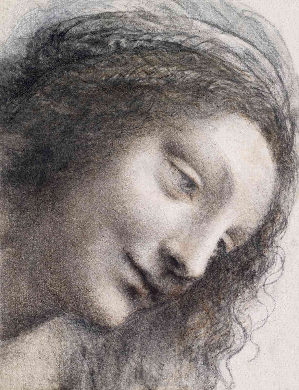 Serene Portrait Study Charcoal Sketch Wall Art