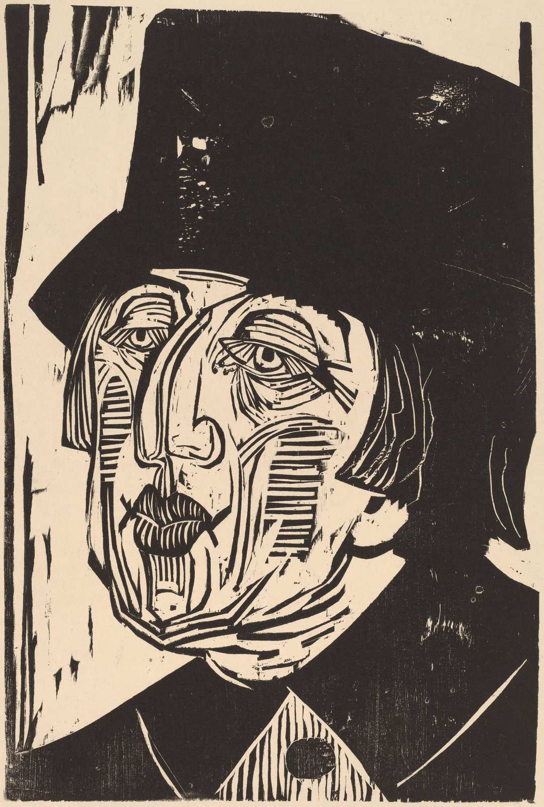 Striking Portrait Top Hat Woodcut Wall Art
