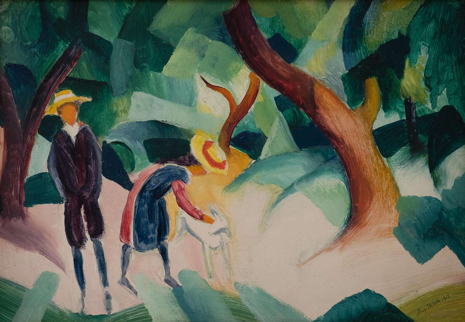 Expressive Forest Scene People Wall Art