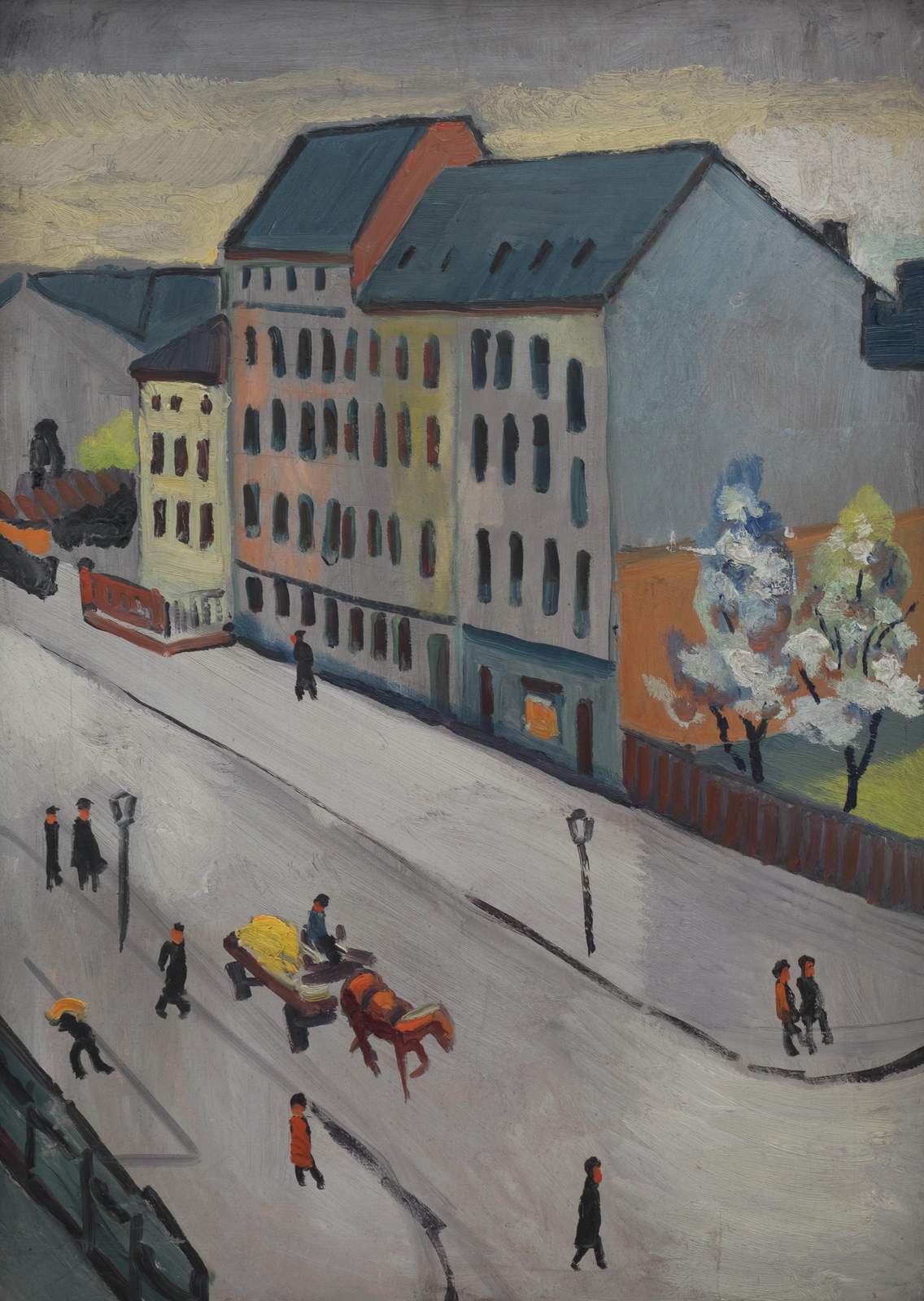 Urban Street Scene Horse Drawn Carriage Wall Art