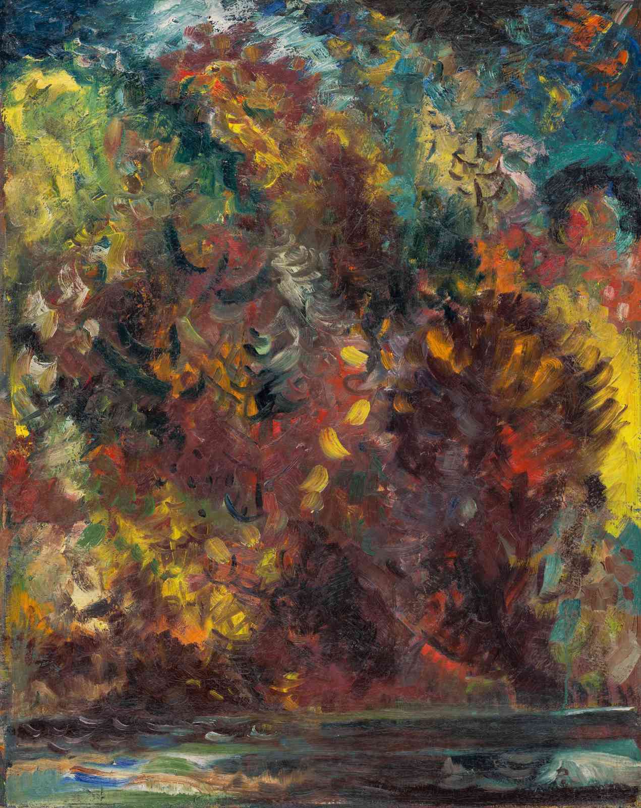 Vibrant Autumn Landscape Oil Painting Wall Art