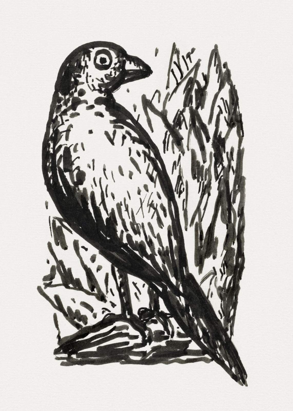 Striking Bird Art Wall Art - Minimalist Black & White Wall Art