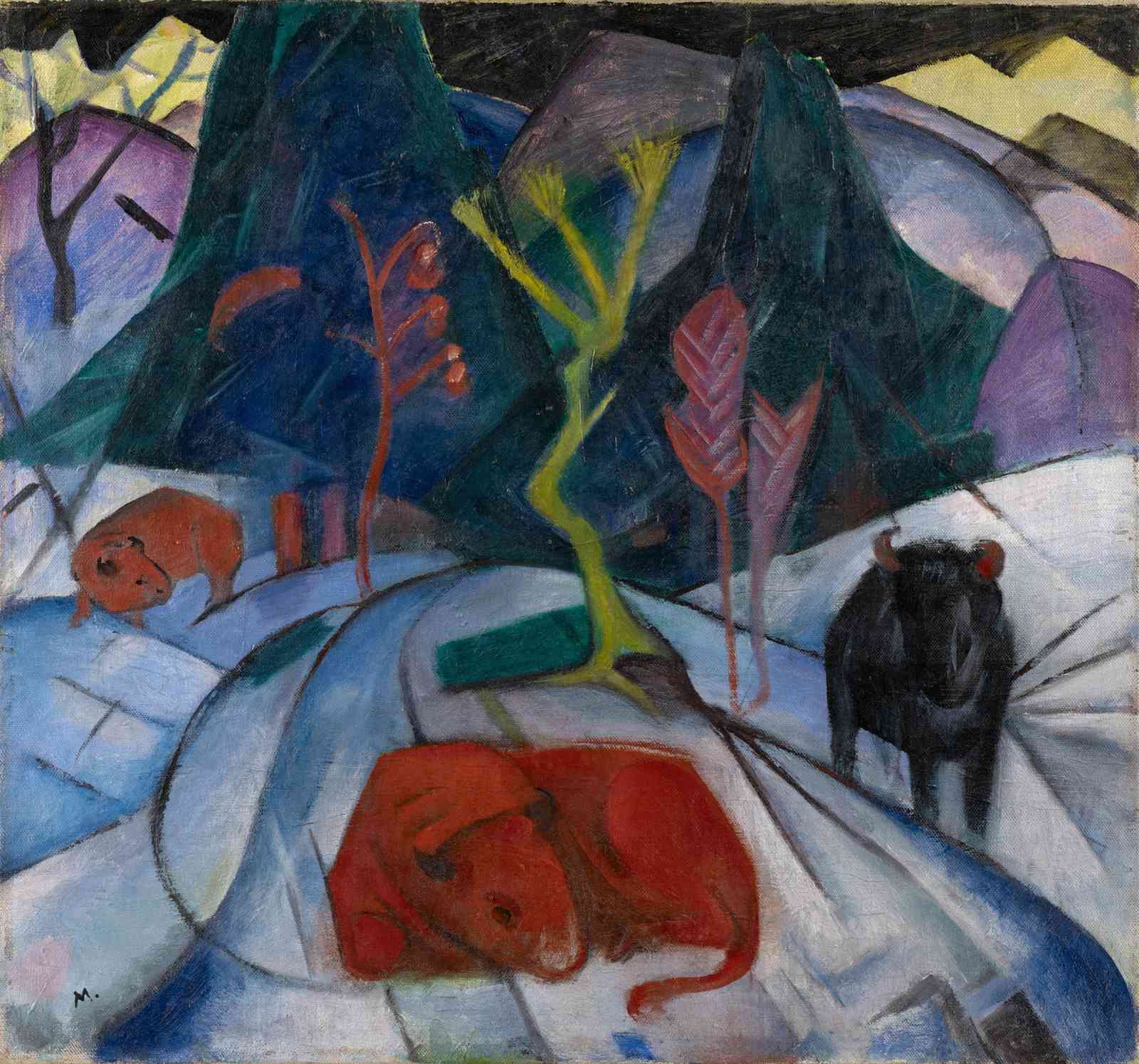 Vibrant Animal Landscape Expressionist Wall Art