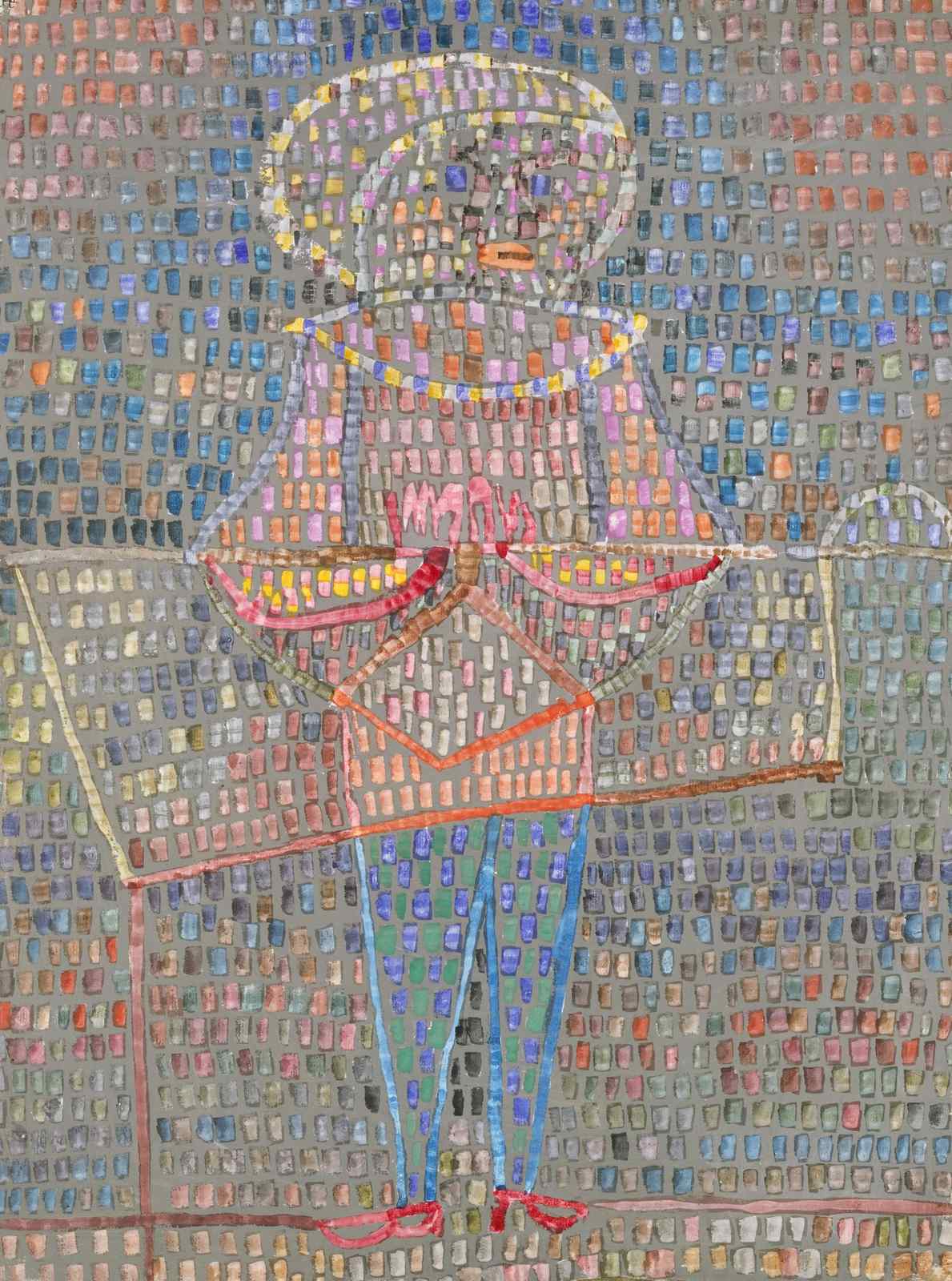 Abstract Figure Colorful Mosaic Wall Art