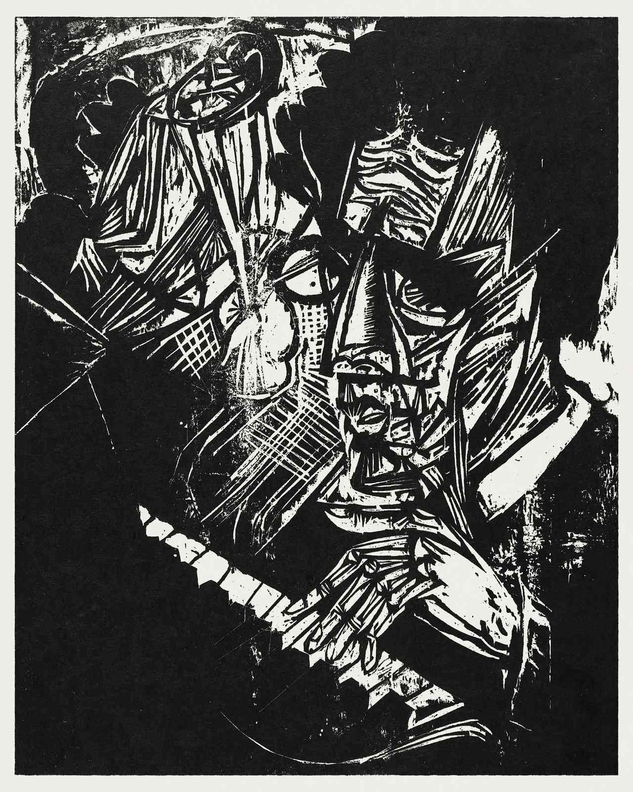 Expressive Portrait Black and White Wall Art