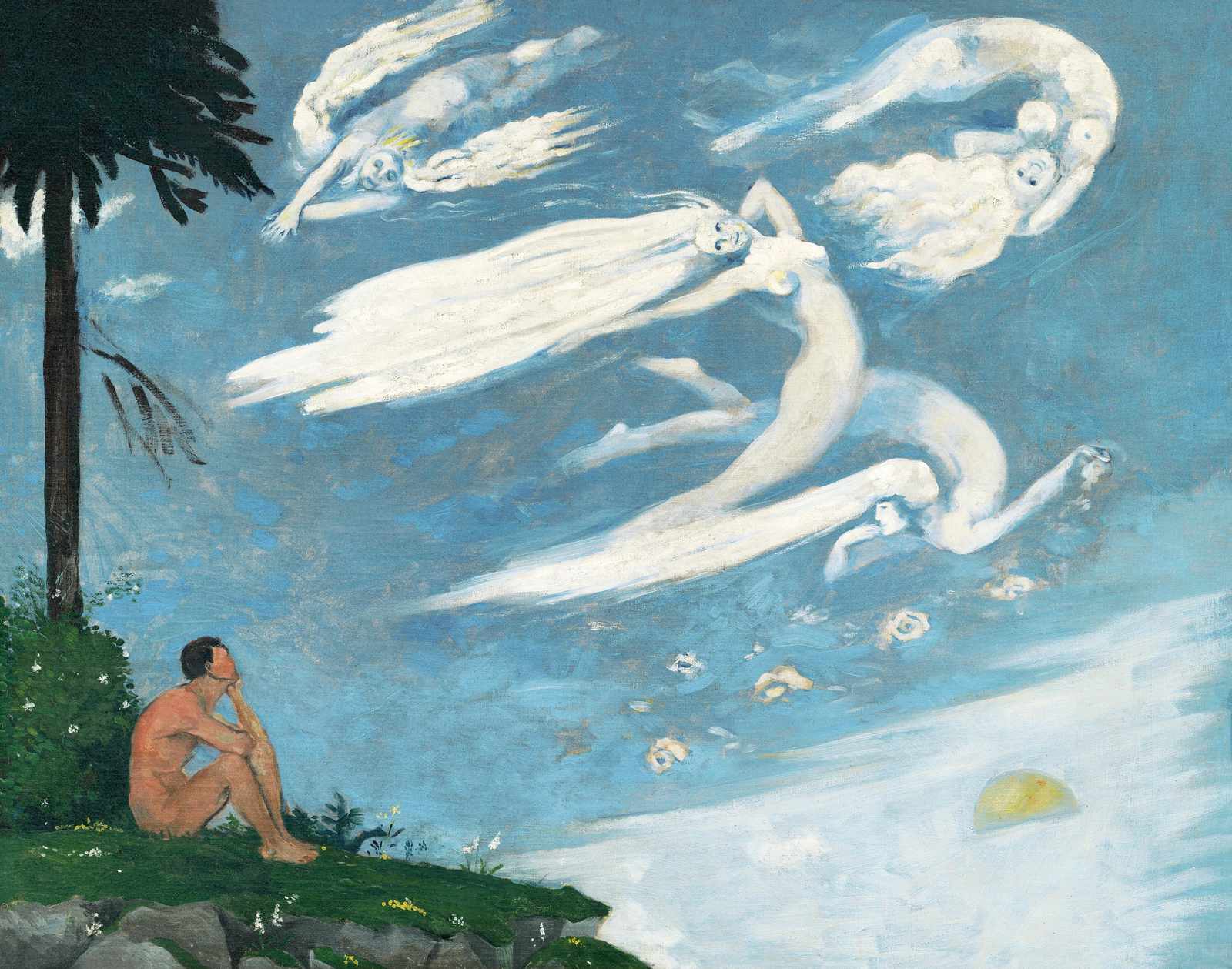Dreamlike Figures in Sky Wall Art | Abstract Wall Art