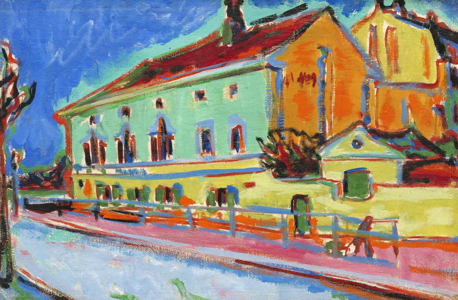Vibrant Building Impressionist Wall Art