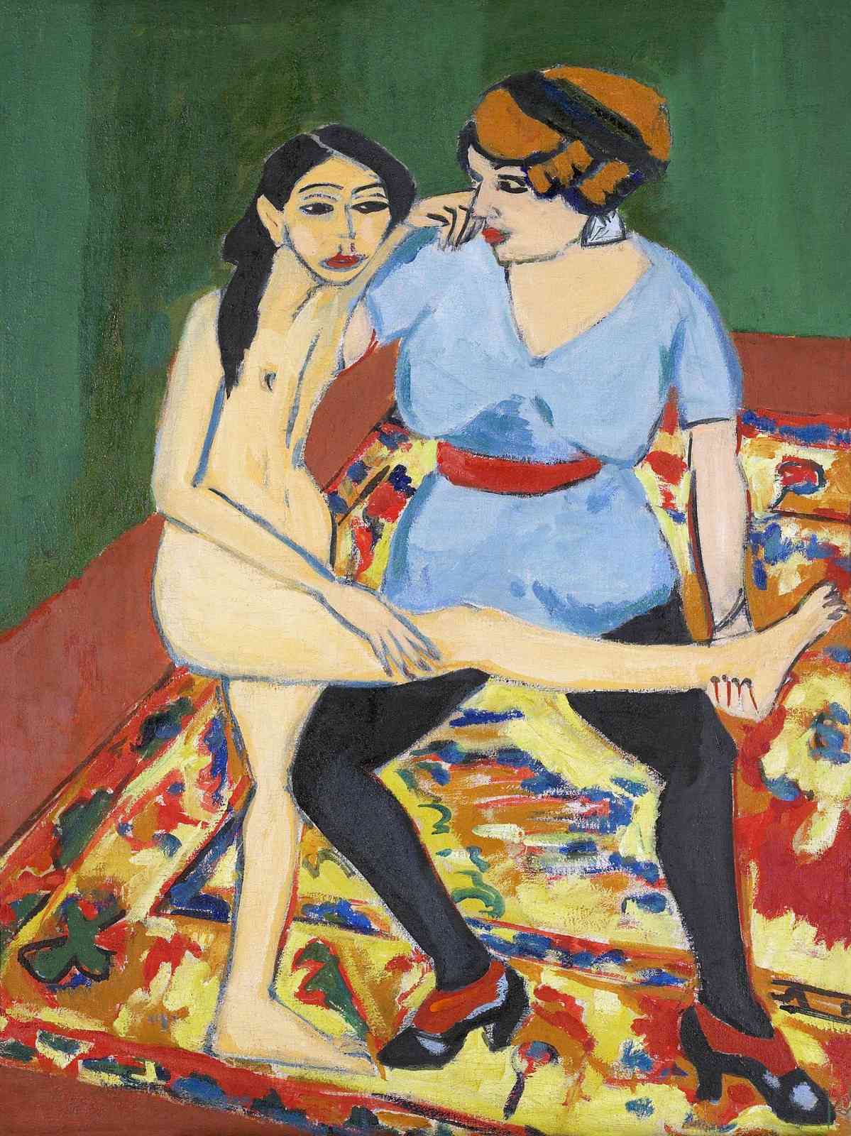 Intimate Embrace Expressionist Woman Wall Art