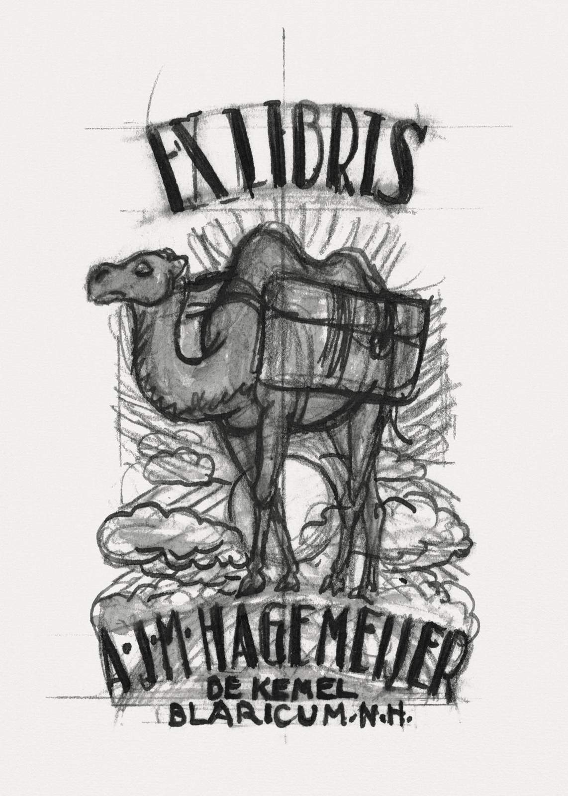 Vintage Camel Ex Libris Wall Art