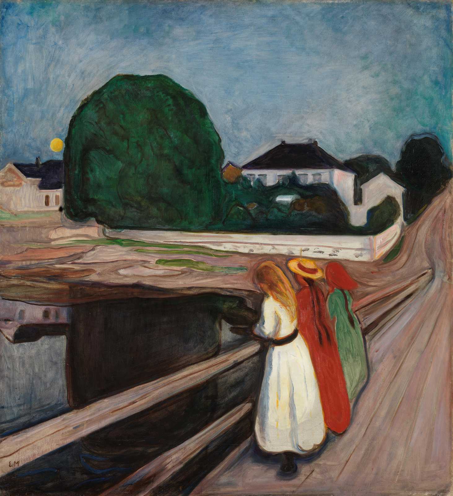 Girls on the Bridge by Munch Wall Art