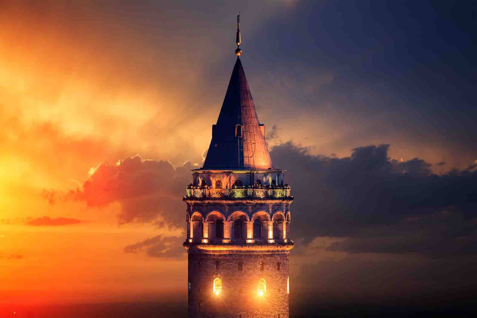 Galata Tower Sunset Istanbul Wall Art