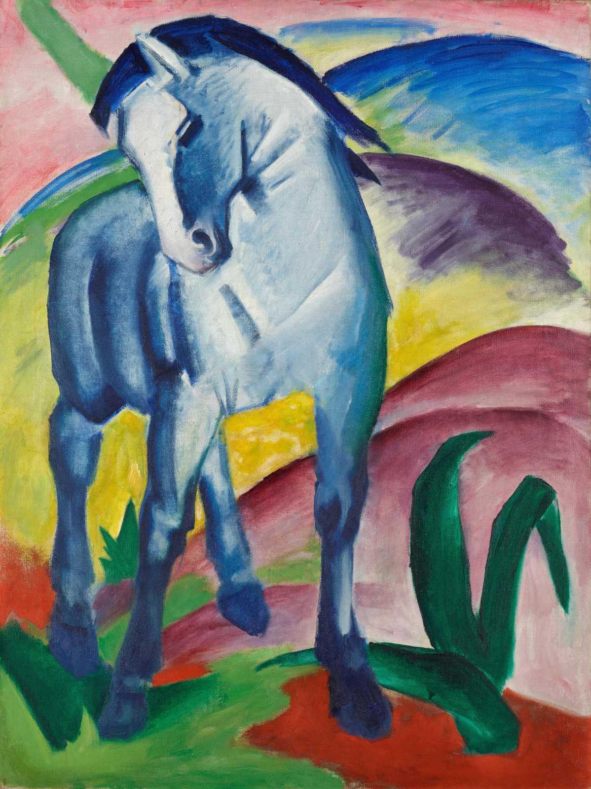 Blue Horse Expressive Modern Art Wall Art