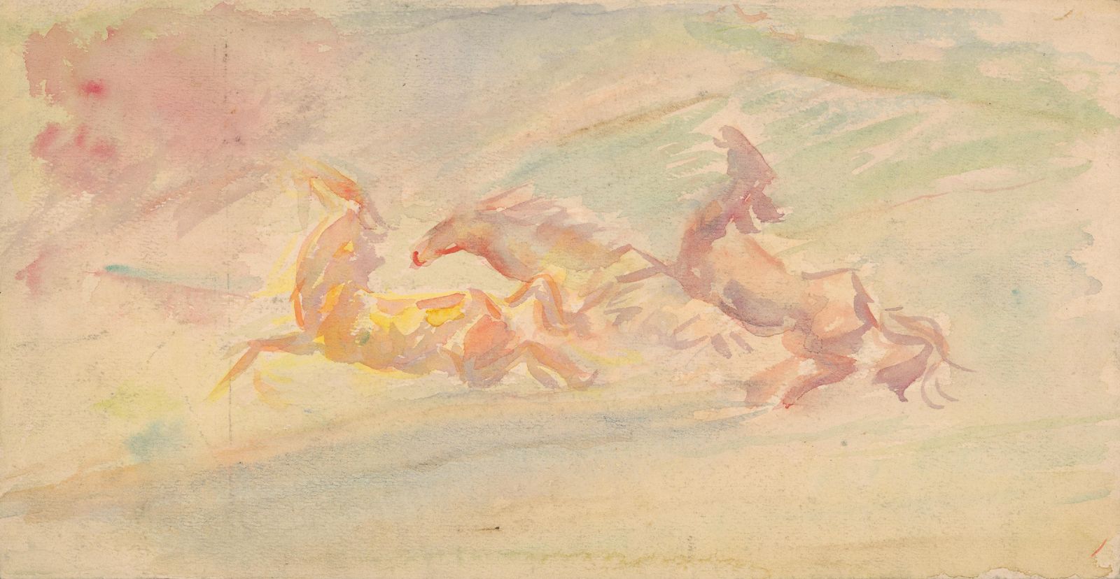 Dreamy Horse Gallop Watercolor Wall Art