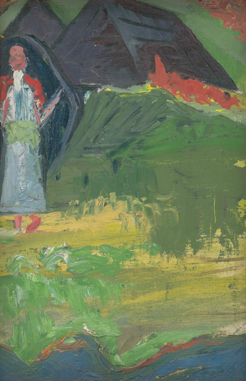 Vibrant Landscape with Figure Wall Art