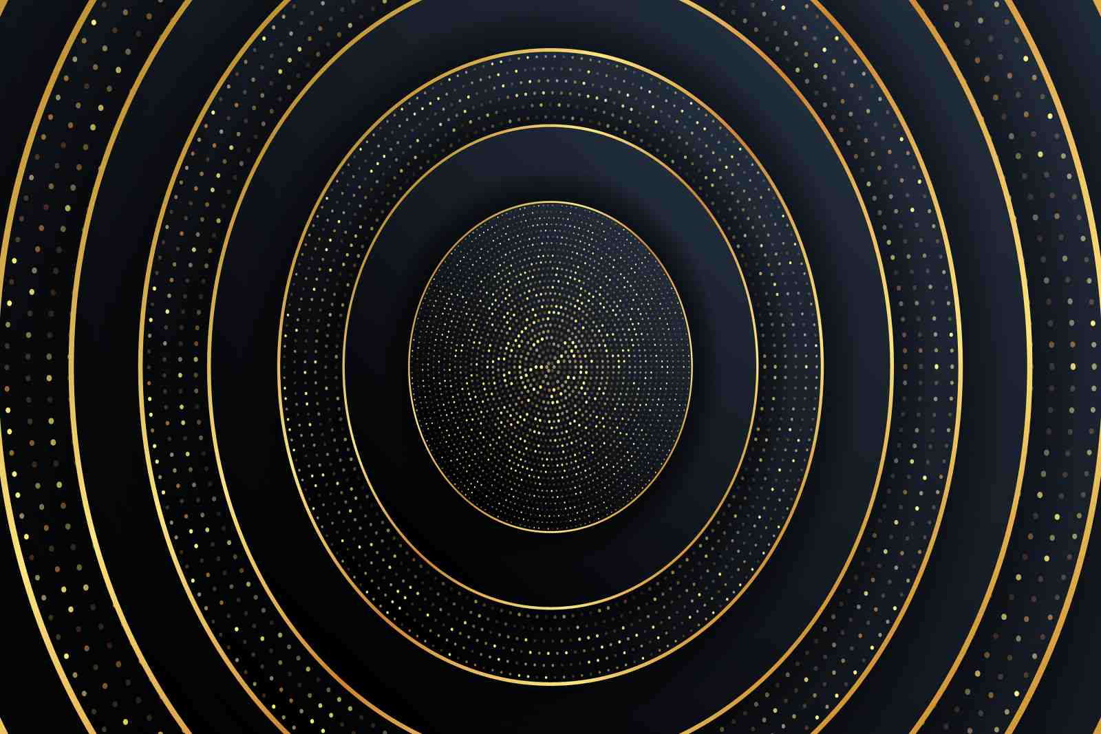 Luxury Gold Geometric Circles Wall Art