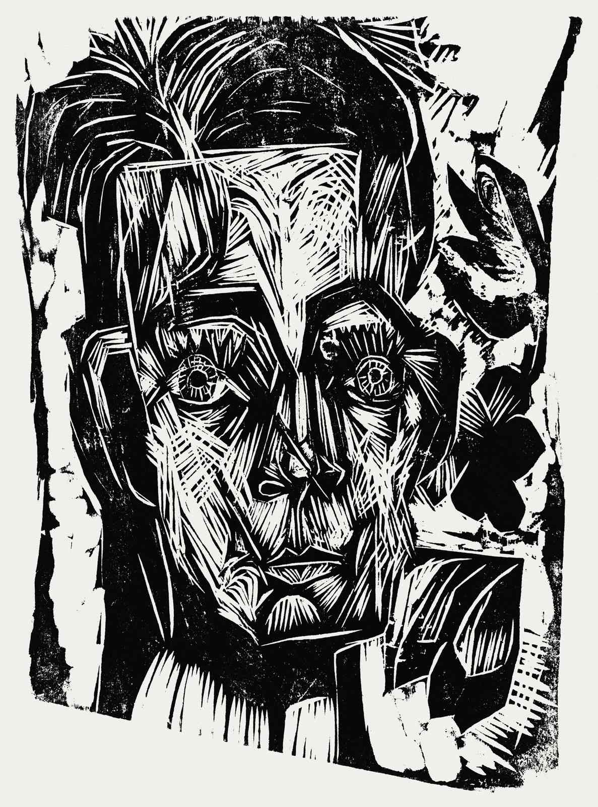 Intense Portrait Woodcut Wall Art