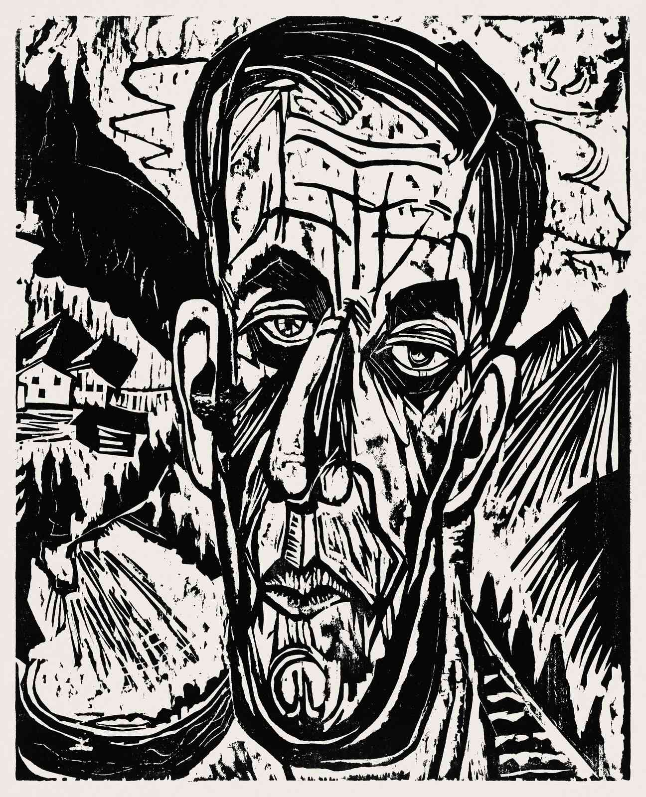 Expressive Portrait Mountain Landscape Wall Art