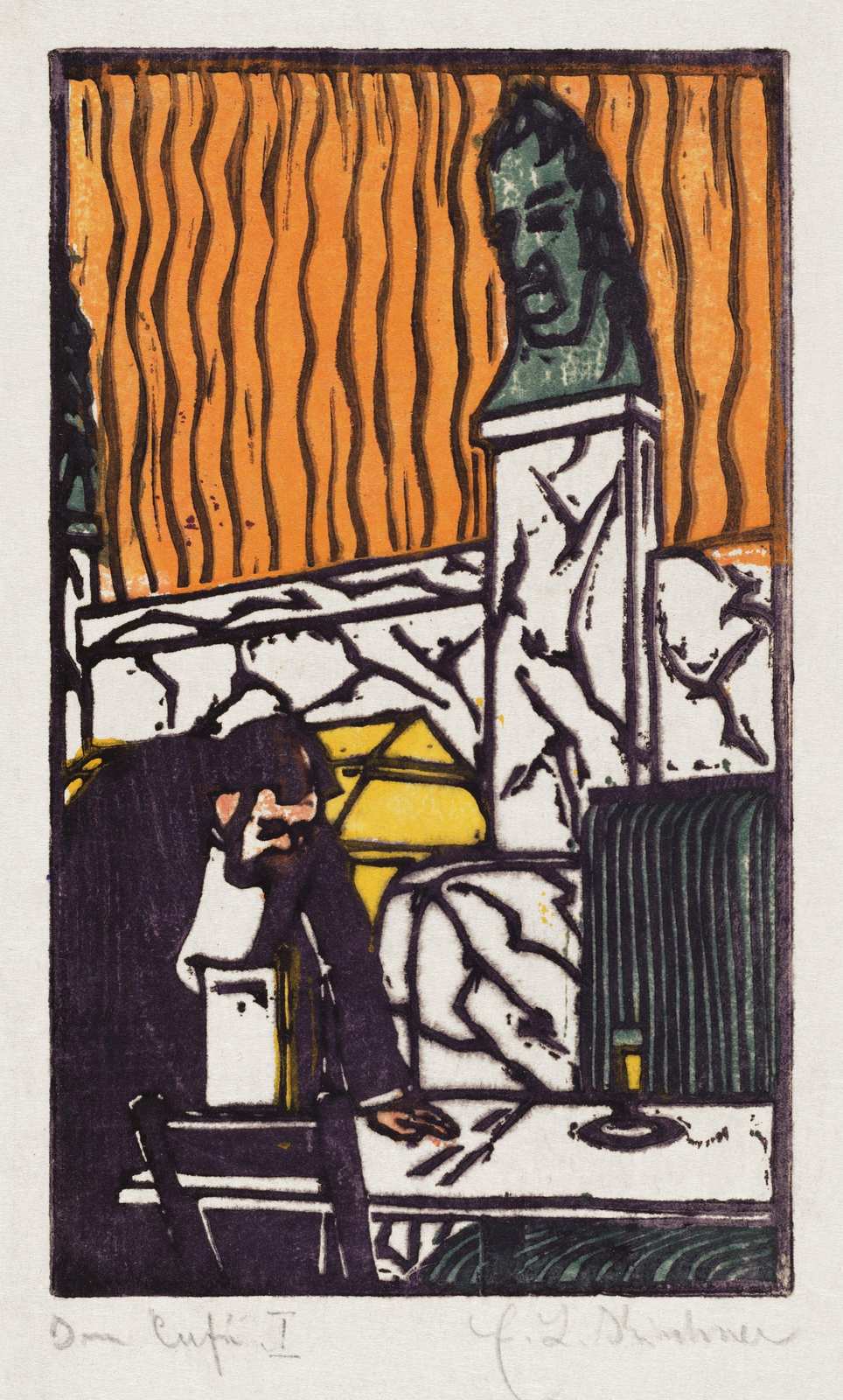Cafe Scene Expressionist Wall Art