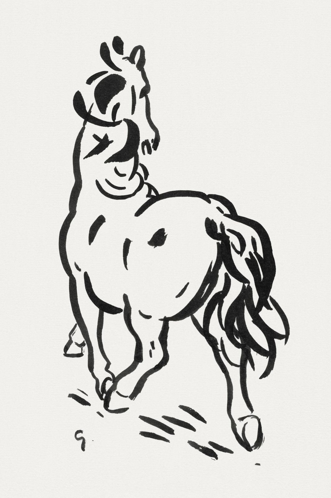 Elegant Horse Ink Sketch Wall Art