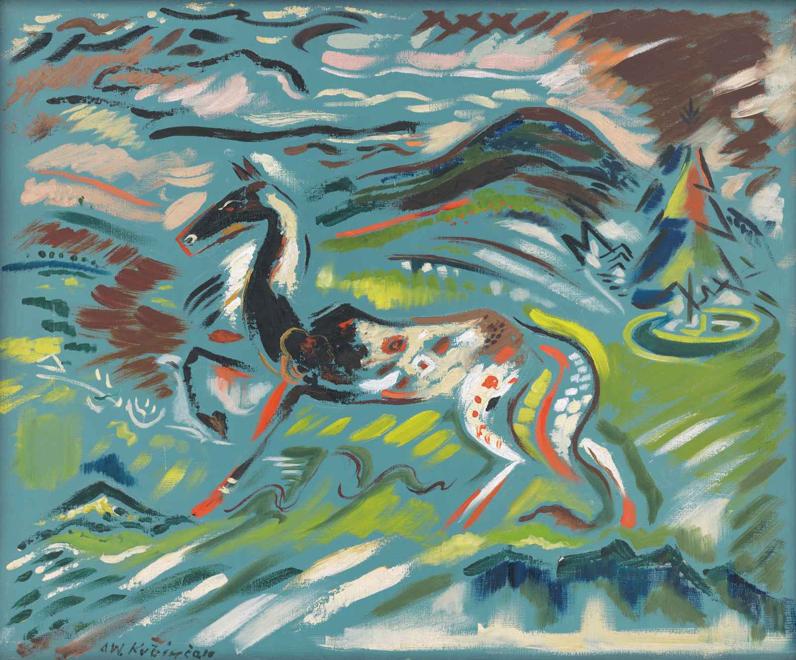 Expressive Horse Landscape Wall Art