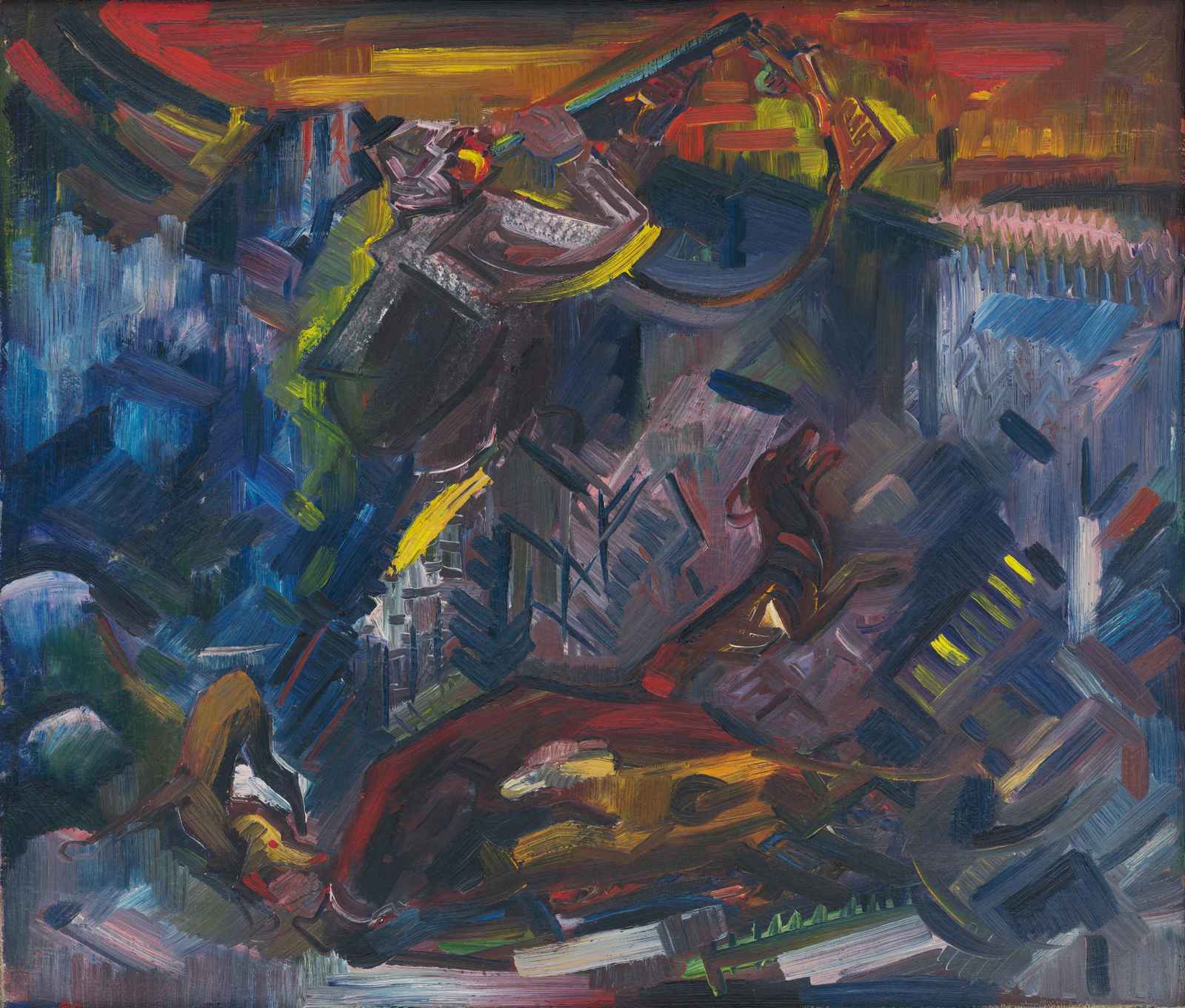 Expressive City Life Abstract Wall Art