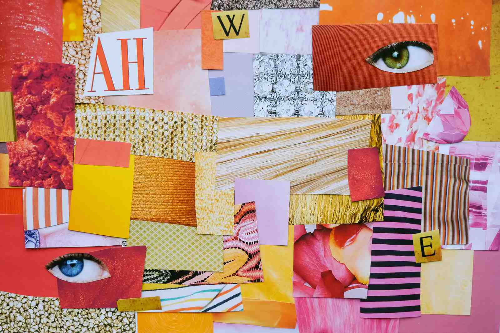Vibrant Collage Eye & AH Typography Wall Art