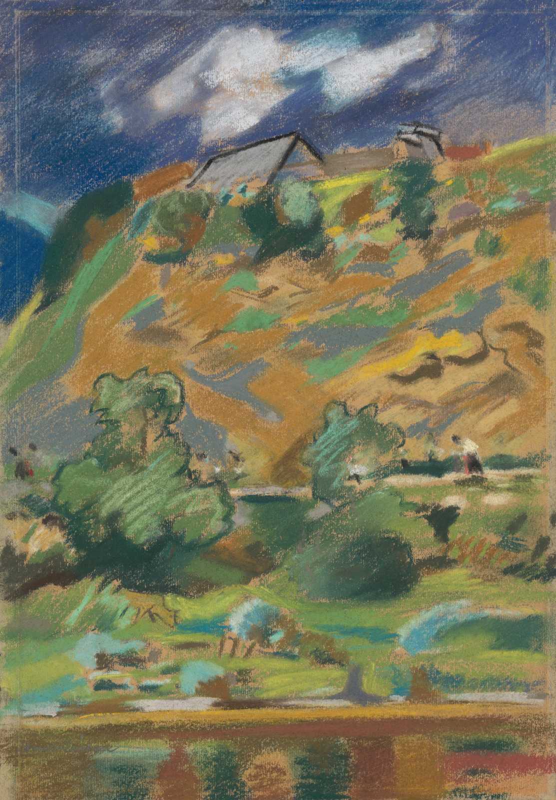 Impressionist Hillside Landscape Wall Art
