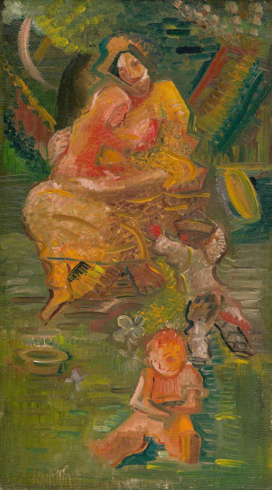 Family Embrace Impressionist Garden Wall Art