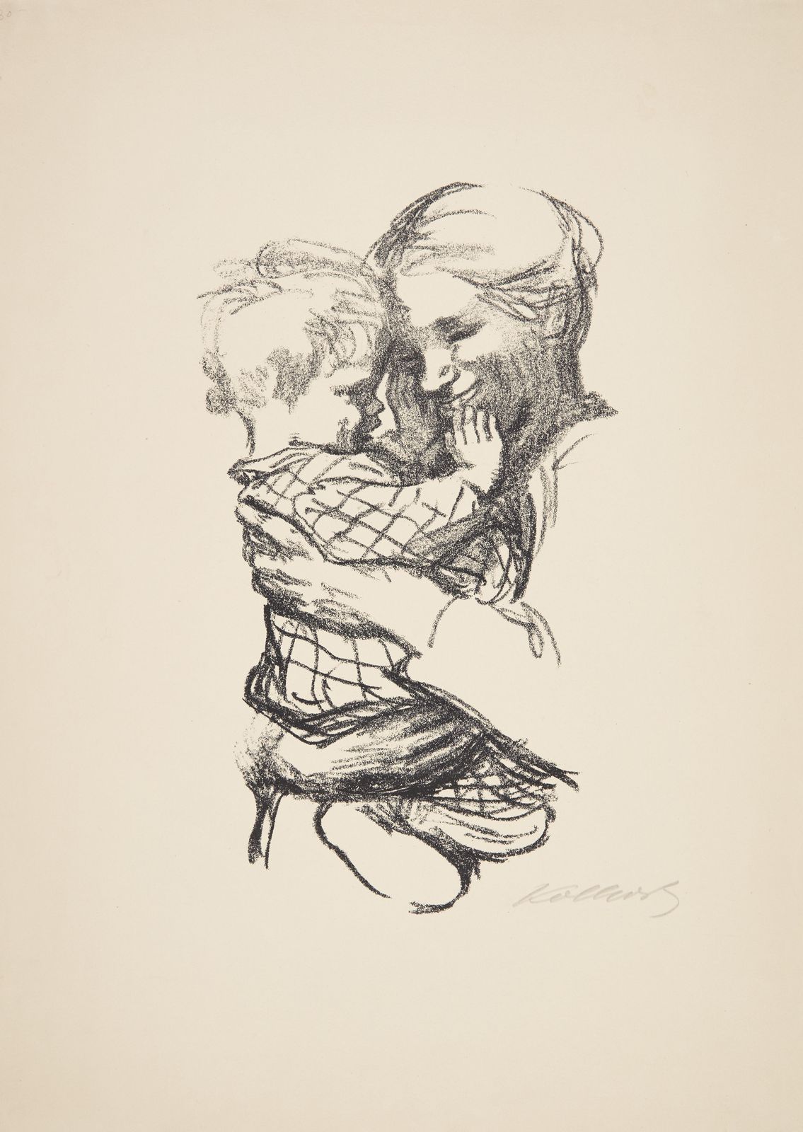 Mother & Child Charcoal Sketch Wall Art