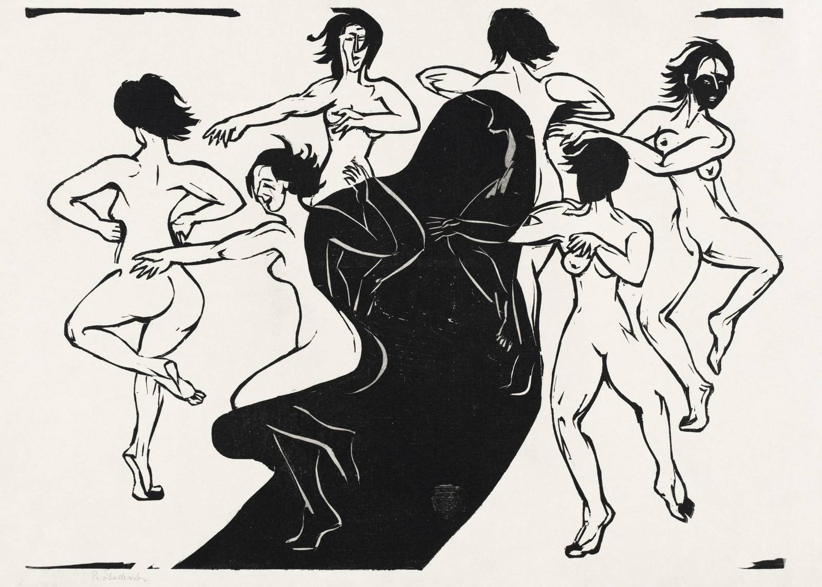 Expressive Dancers Black and White Wall Art