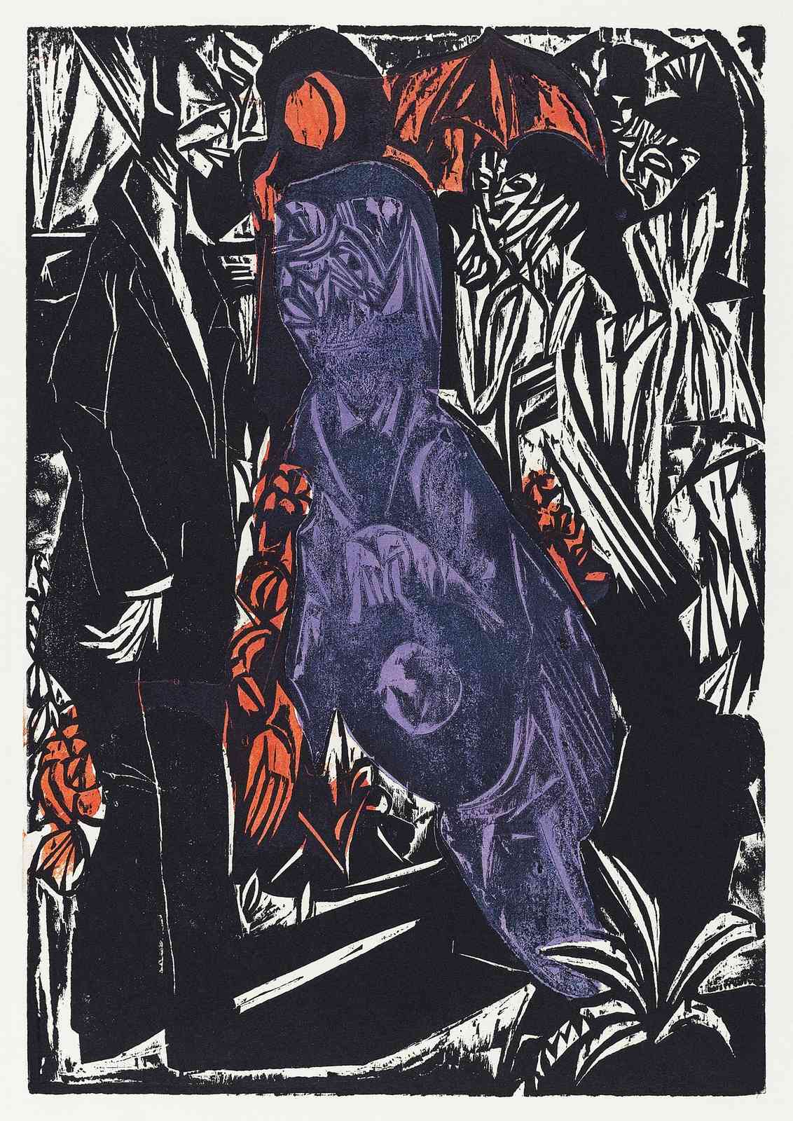 Expressionist Figures Orange & Purple Wall Art