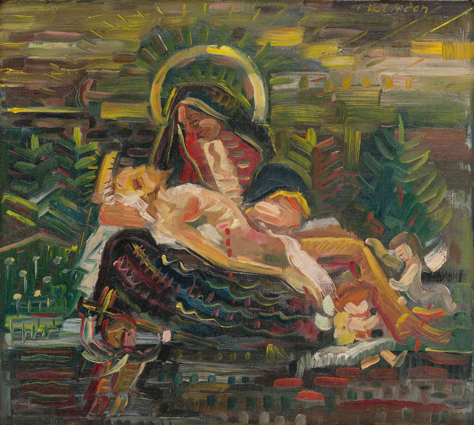 Madonna and Child Expressionist Art Wall Art