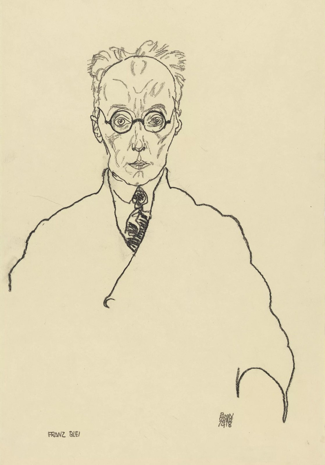 Expressive Portrait Sketch Franz Bleibtreu Wall Art