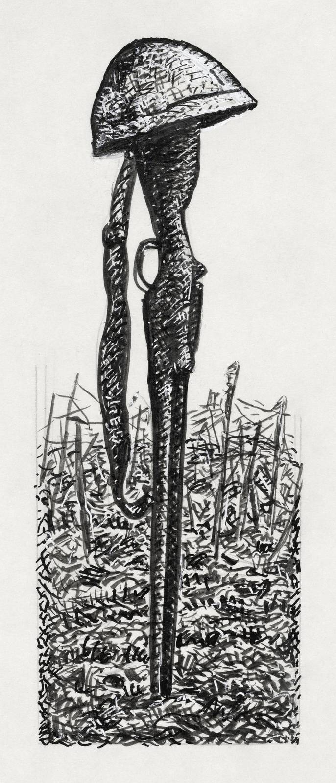Remembrance Soldier Poignant Sketch Wall Art