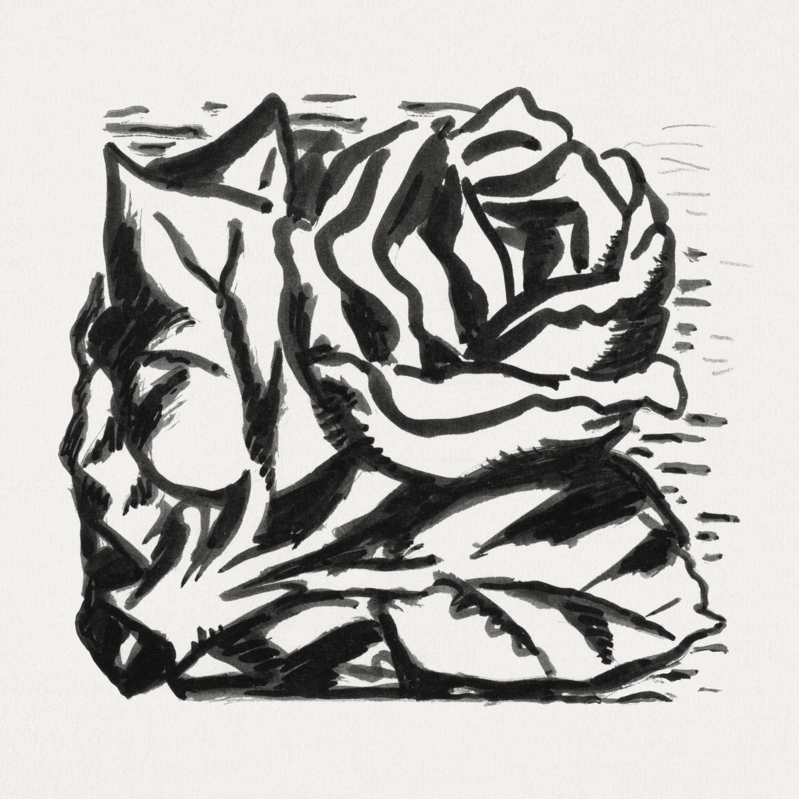 Abstract Rose Sketch Wall Art