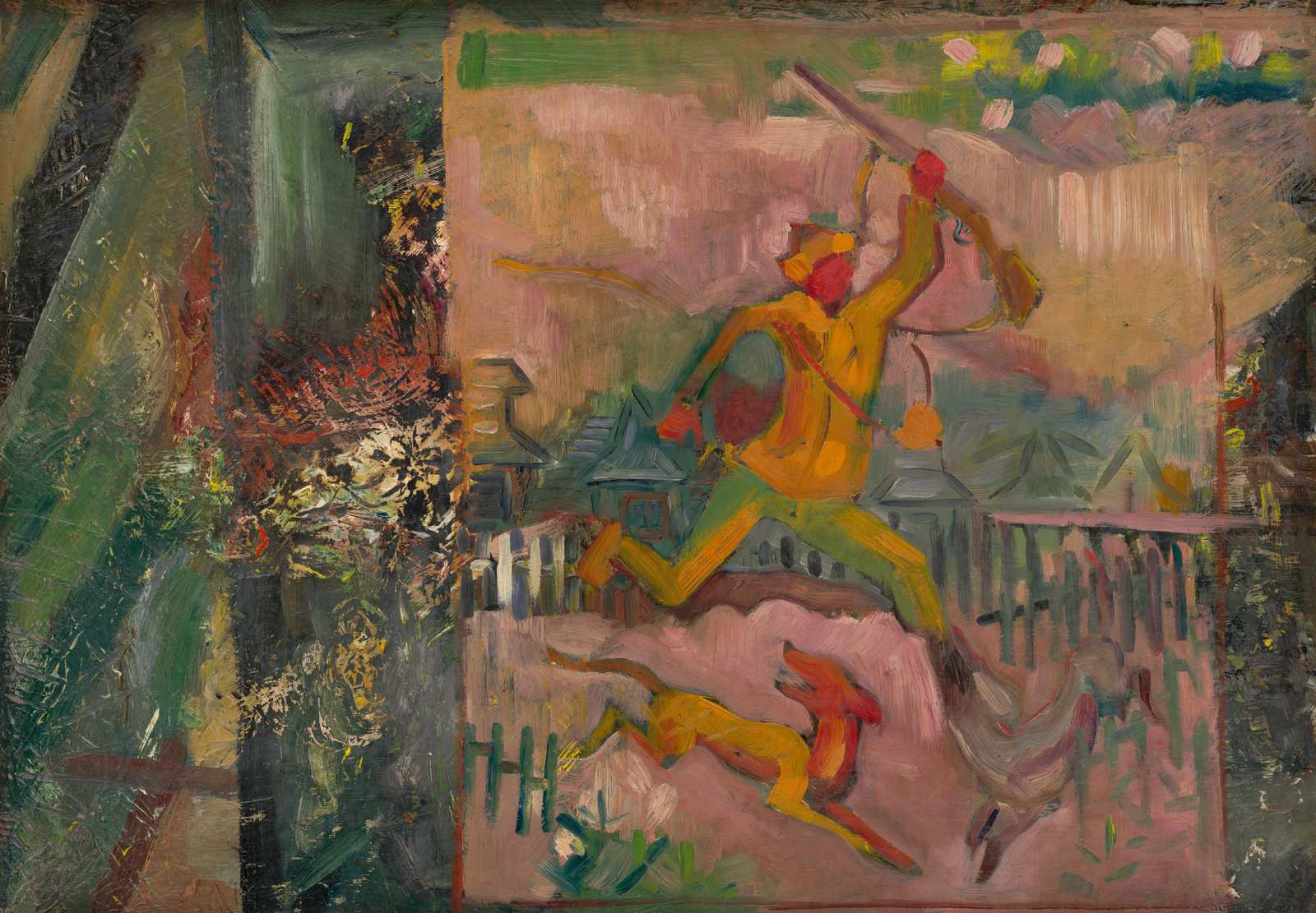Dynamic Hunter with Dogs Wall Art